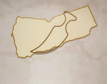 Wooden Yemen Map