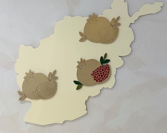 Wooden Afghanistan Map