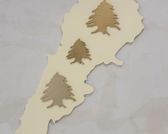 Wooden Lebanon Map with Arz trees "Cedar Trees"