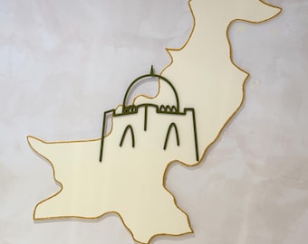 Wooden Pakistan Map