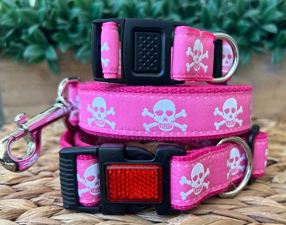 Pretty Pirate Skull and Crossbone Collar Leash