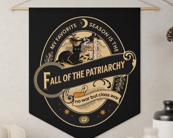 Gothic Feminist Pennant: Victorian Witchy Wall Decor, Fall of the Patriarchy