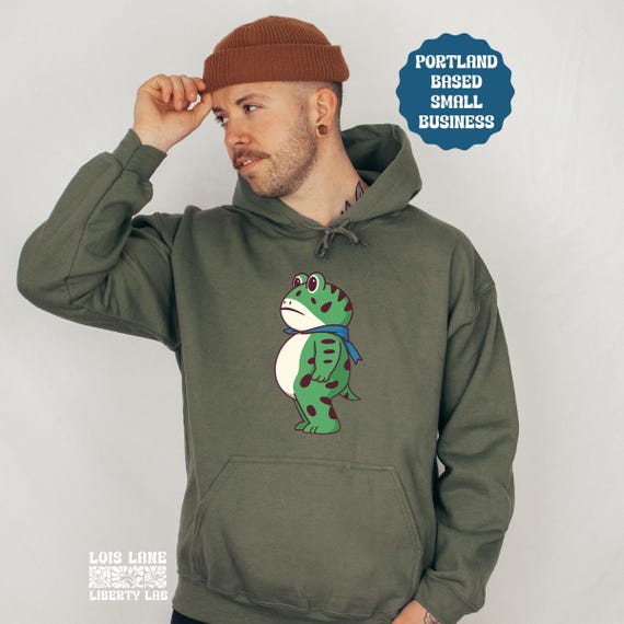 Portland Frog Unisex Hoodie, Activism Protest Sweatshirt