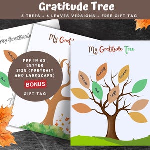 Árbol de gratitud, árbol de agradecimiento imprimible, bricolaje de Acción de Gracias, actividad de Acción de Gracias para niños, gran árbol de gratitud, árbol de gratitud en la pared, actividad de otoño