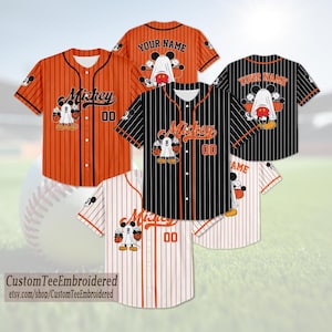 Disney Mickey Halloween-Kollektion Einfacher Baseball, personalisiertes Baseballteam Jersey, Geburtstagsgeschenk für Halloween-Fans Familie