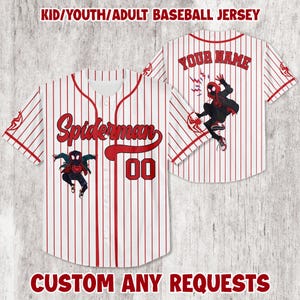 Personalisiertes Spiderman Baseball Trikot: Personalisiertes Team Shirt