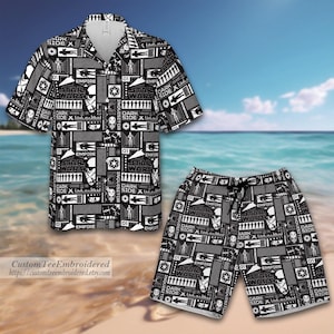 Star Wars Hawaiian Shirt And Shorts, Men&#39;s Short Sleeve Shirt, Movie Button Shirt, Movie Hawaiian Shirt, Star Wars Hawaiian Shirt