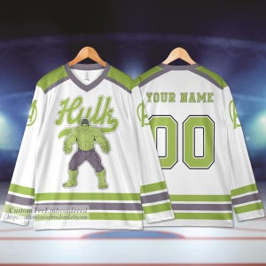 Personalized Hulk Jersey Hockey, Custom Ice Hockey Jersey , Team Sports Disneyland Family Vacation Birthday Gift For Fans