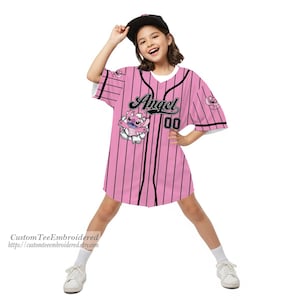 Personalized Disney Stitch Angel Jersey, Custom Kid Youth Adult Angel Jersey, Birthday Gift, Stitch Gift For Baseball Fans