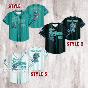 Personalized Disney Monster Inc James Sullivan Cyan Simple Baseball, Personalized Baseball Team Jersey, Birthday Gift for Monster