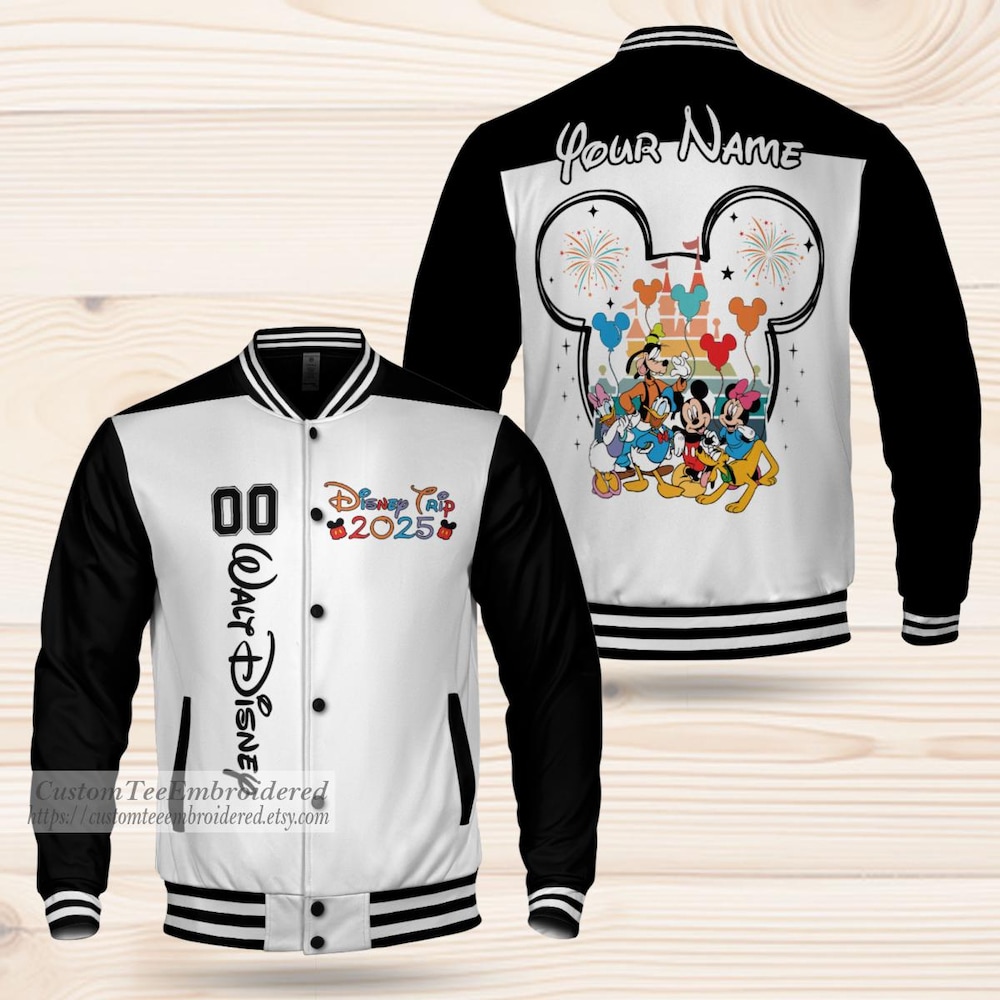 Snorider Design Personalize Disney Varsity Jacket, Adult Varsity Jacket, Personalized Disney Jacket, Baseball Team Outfit, Disney Uniform Varsity