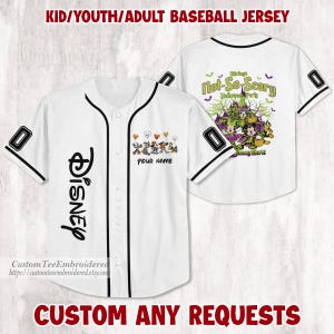 Spersonalizuj koszulki baseballowe Disney Mickey i przyjaciele na Halloween, Disneyland Kid Youth Adult Halloween Party, koszulka na Halloween