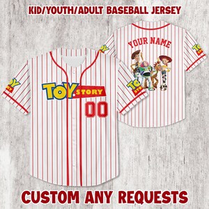 Custom Toy Story Baseball Jersey Team Jersey, Toy Story Jersey, Gift for Baseball Fans