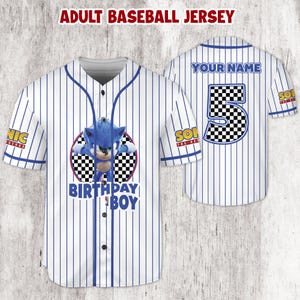 Camiseta de béisbol de Sonic personalizada / Camiseta de fiesta de Sonic / Camiseta para niños, jóvenes y adultos / Regalo de cumpleaños