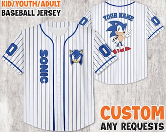 Personalized Sonic Baseball Jersey, Custom Name Sonic Jersey, Funny Sonic Jersey, Sonic Party Jersey, Sonic Birthday Gift