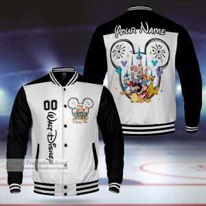 Personalisierte Disney Trip Fun Varsity Jacke, Erwachsene Varsity-Jacke, personalisierte Disney-Jacke, Baseball-Team-Outfit, Disney-Uniform-Uniform