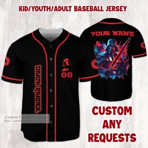 Aangepaste Darth Vader-trui, Star Wars-honkbaltrui, Anakin Skywalker-shirt, Star Wars-trui voor mannen, cadeau voor mannen, vader