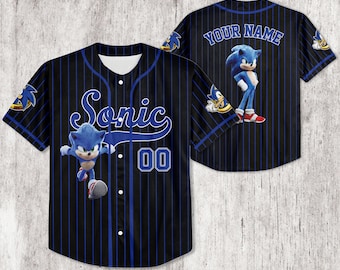 Personalized Sonic Baseball Jersey – Funny Sonic Party Jersey | Birthday Gift & Custom Baseball Team Outfit