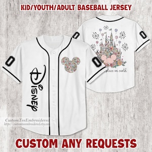 Personalized Custom Disney Baseball Jersey Team Disneyland, Personalized Collection Jersey, Disney Jersey, Gift for Kids