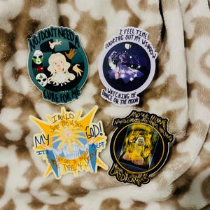 Surtido de pegatinas troqueladas de canciones de Aurora