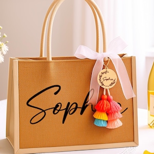 Bridesmaid Personalized Burlap Bag,Bridesmaid Proposal Bags,Monogram beach Tote Bag,Custom burlap gift bag,Bachelorette Bags