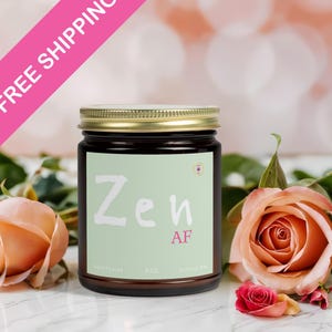 Zen AF Scented Candles | Relaxation Gift, Home Décor, Meditation, Self-Care, Aromatherapy