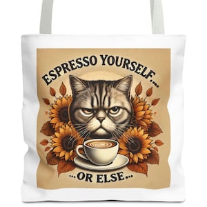 Grouchy Katze Tragetasche: Lustiger Kaffee-Liebhaber Geschenk