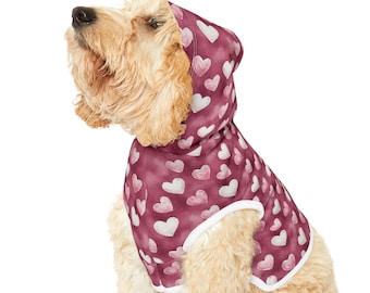 Heart Print Pet Hoodie: Stylish Cozy Dog Sweater