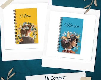 Personalized Floral Spiral Notebook: Custom Journal Gift