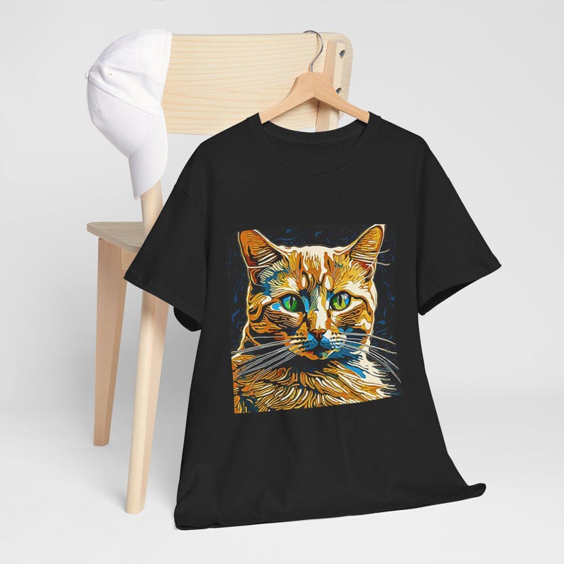 Original Art Van Gogh Inspired Cat unisex Heavy Cotton Tee Etsy Australia