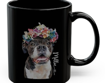 Aangepaste mok huisdierportret: gepersonaliseerde aquarel hond- of katfoto