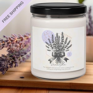 Custom Name Zodiac Candle with Birth Flower, Personalized Scented Soy Candle, Astrology Birthday Gift, 9oz Aromatherapy Jar Candle