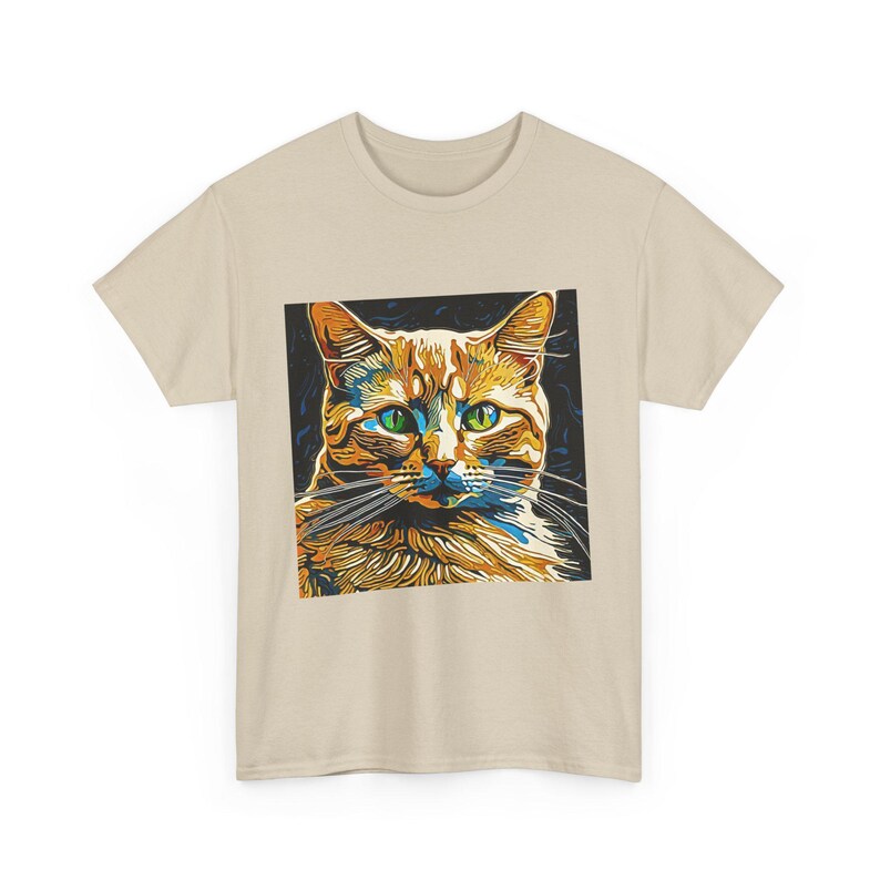 Original Art Van Gogh Inspired Cat unisex Heavy Cotton Tee Etsy Australia