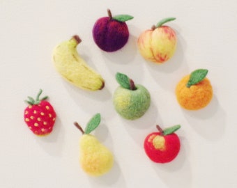 Needle Felted Fruit Magnet: Kitchen Decor