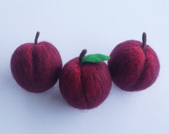 Needle Felted Purple Plum – Life Size Wool Fruit, Home Decor