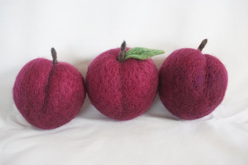 Needle Felted Fruit Purple Plum Life Size Felt Fruit Etsy