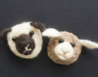 Needle Felted Lamb Refrigerator Magnet: Adorable Wool Sheep Decor