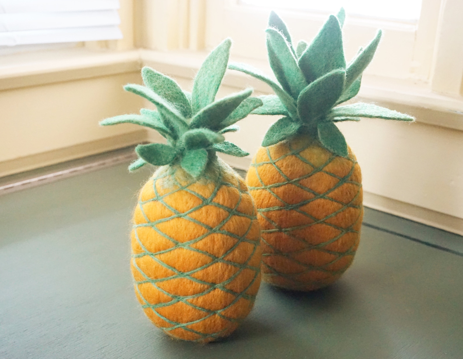 Needle Felted Pineapple Large Life Size Felt Fruit Etsy