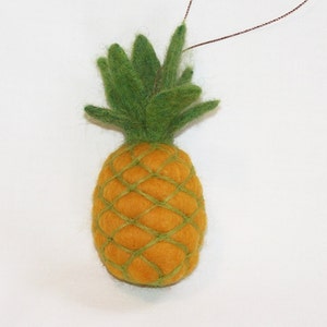 Mini Pineapple Christmas Ornament - Hand Crafted Felted Fruit - Christmas Gift - Holiday Decor - Needle Felting - Hanging Tree Ornaments