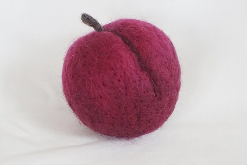 Needle Felted Fruit Purple Plum Life Size Felt Fruit Etsy