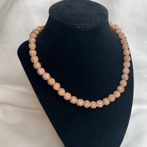 baseball/ softball bling necklace 10mm disco beads stretch string Gold