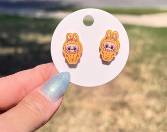 La Bubu Stud Earrings: Orange Character Studs