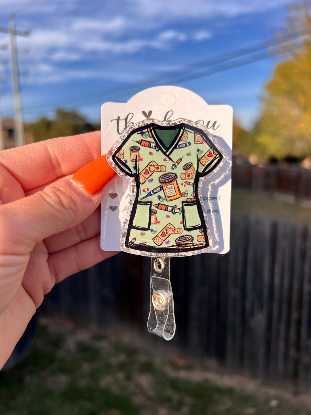 Medical Scrub Top Badge-reel, Nurse Badge, Badge Holder - Etsy