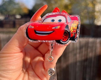 DS Lightning McQueen  badge reel, Disney Badge