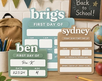 Acrylic First Day of School Sign, Personalized School Board, Back to School Photo Prop, Custom First & Last Day School Board, Milestone Sign