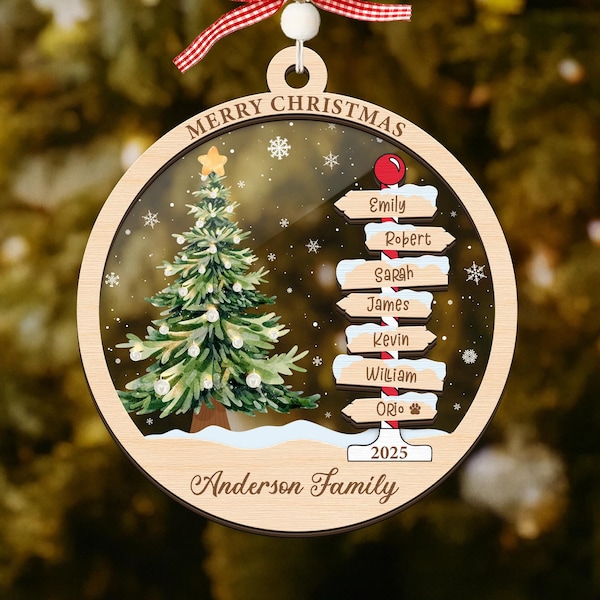 Adornos navideños con apellidos familiares, Adorno personalizado con apellido familiar, Adornos navideños con apellidos familiares 2026, Recuerdo navideño