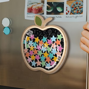 Op maat gemaakte appelbeloningspot voor kinderen | Incentivebord Star Token | Leraar Klas Decor | Motivatiecadeau klusschema | Jar voor regenbooggedrag