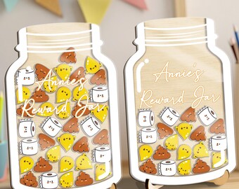 Potty Training Reward Jar, Kids Toilet Reward, Poo Tokens, Potty Jar, Reward Jar for Toddlers, Behavior, Responsibility, Daily Routine