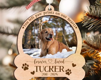Pet Memorial Ornament, Custom Dog or Cat Photo Ornament, Pet Portrait Keepsake, Sympathy Gift, Personalized Pet Ornament