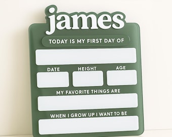 Acrylic First Day of School Sign, Personalized School Sign, Back to Schoo, Photo Prop, Custom First & Last Day School Board, Milestone Sign